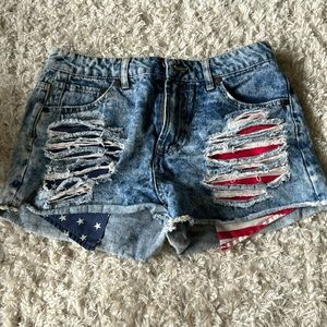 American Flag High Waisted Shorts